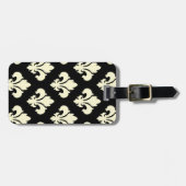 Zwarte en roomvloour de lis bagagelabel (Voorkant horizontaal)