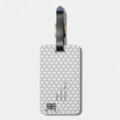 Zwarte en roomvloour de lis bagagelabel (Achterkant verticaal)