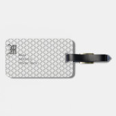 Zwarte en roomvloour de lis bagagelabel (Achterkant horizontaal)