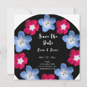 Zwarte en roos bloem save the date (Achterkant)