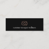 Zwarte en Roos Gold Lotus Flower Logo Mini Visitekaartje (Voorkant)