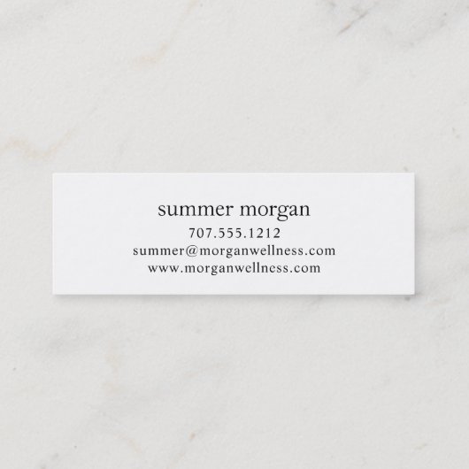 Zwarte en Roos Gold Lotus Flower Logo Mini Visitekaartje (Achterkant)