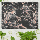 Zwarte en Roos gouden keukenhanddoeken (Gevouwen)