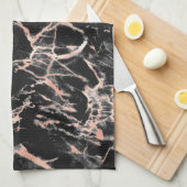 Zwarte en Roos gouden keukenhanddoeken (Quarter Fold)