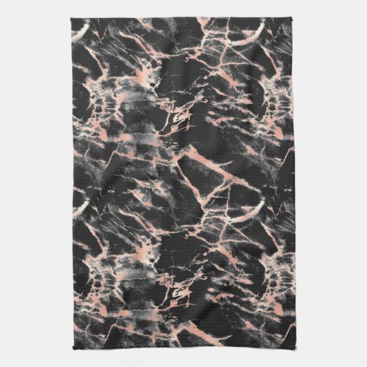 Zwarte en Roos gouden keukenhanddoeken (Verticaal)