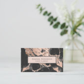 Zwarte en Roos goudmarmer Visitekaartje (Staand voorkant)