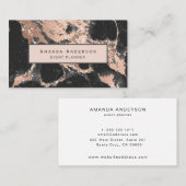 Zwarte en Roos goudmarmer Visitekaartje (Voorkant / Achterkant)