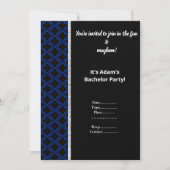 ZWARTE EN ROYALE BLAUWE PATROON BACHELOR PARTIJ IN KAART (Voorkant)