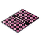 Zwarte en Roze Argyle Notitieboek (Linkerzijde)