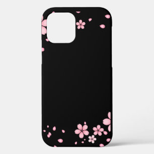 Zwarte en roze bloemen Case-Mate iPhone case