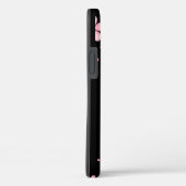 Zwarte en roze bloemen Case-Mate iPhone case (Achterkant / Rechts)