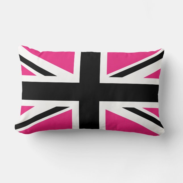 Zwarte en Roze Britse vlag Kussen (Voorkant)