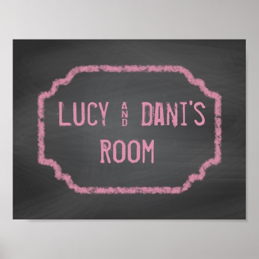 Zwarte en Roze Chalkboard-roommates Wall Art Poster (Voorkant)