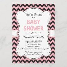 Zwarte en Roze Chevron, Baby shower