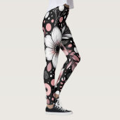Zwarte en Roze Chic Noir Blooms Leggings (Rechts)