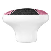 Zwarte en roze Floral Damaskers Keramische Knop (Zijkant)