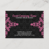 Zwarte en roze Floral kant Visitekaartje (Achterkant)