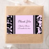 Zwarte en roze Floral Wedding Labels (Insitu)