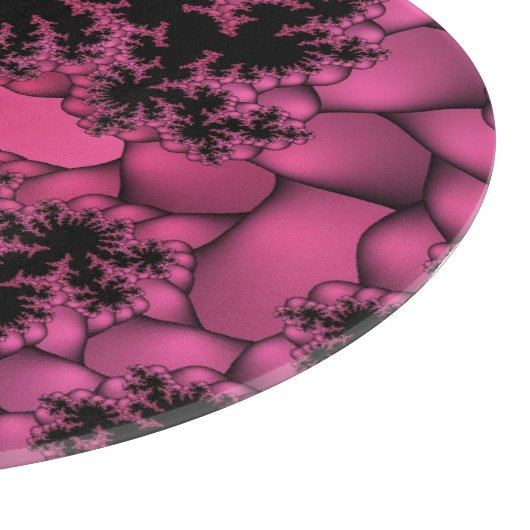 Zwarte en roze fractal snijplank (Hoek)