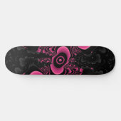 zwarte en roze fractale vlinderdek skateboard (Horizontaal)