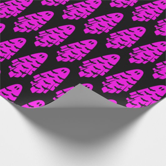 Zwarte en roze geest cadeaupapier (Hoek)