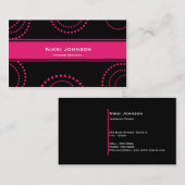 Zwarte en roze gekleurde cirkels Moderne Visitekaa Visitekaartje (Voorkant / Achterkant)