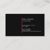 Zwarte en roze gekleurde cirkels Moderne Visitekaa Visitekaartje (Achterkant)