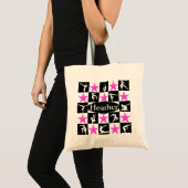 ZWARTE EN ROZE GEPERSONALISEERDE GYMNASTIEK CANVAS TOTE BAG (Voorkant (product))