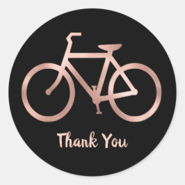 Zwarte en roze gouden fiets Bedankt Ronde Sticker