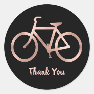 Zwarte en roze gouden fiets Bedankt Ronde Sticker