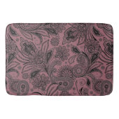 Zwarte en roze gouden paisley badmat (Voorkant)