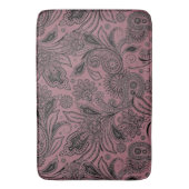 Zwarte en roze gouden paisley badmat (Voorkant Verticaal)