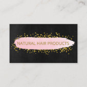 Zwarte en roze handgemaakte natuurlijke haarproduc visitekaartje (Voorkant)