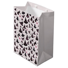 Zwarte en Roze Heksenhoeden Sterren Roze Halloween Medium Cadeauzakje