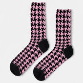 Zwarte en roze Houndstooth patroonpatroon Sokken (Links)