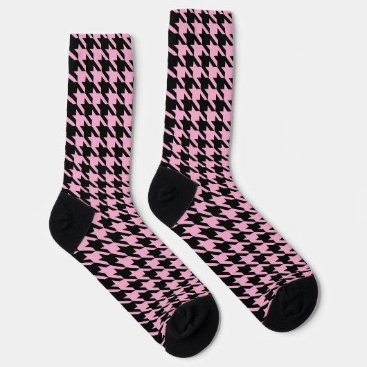 Zwarte en roze Houndstooth patroonpatroon Sokken (Rechts)