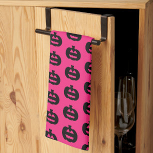Zwarte en roze Jack op Lantaarns Theedoek