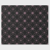 Zwarte en Roze Kaleidoscoop Star Gift Wrapping Cadeaupapier (Vlak)