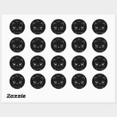 Zwarte en Roze Kat Face Birthday Ronde Sticker (Vel)