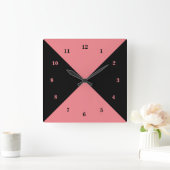 Zwarte en Roze Klok - Aangepaste Kleur (Huis)