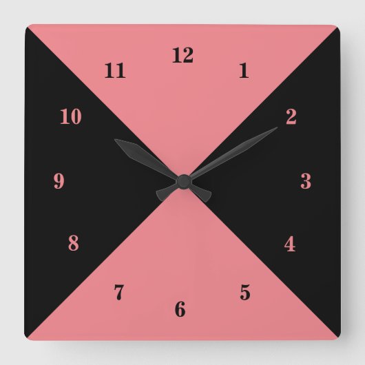 Zwarte en Roze Klok - Aangepaste Kleur (Voorkant)