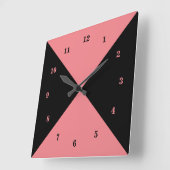 Zwarte en Roze Klok - Aangepaste Kleur (Hoek)
