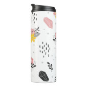 Zwarte en roze kristallen met bloemen en abstract thermosbeker (Geroteerd rechts)