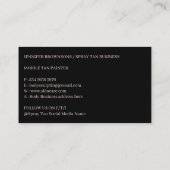 Zwarte en roze looiing visitekaartje (Achterkant)