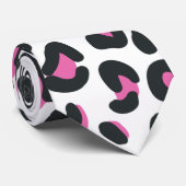 Zwarte en roze luipaard stropdas (Opgerold)