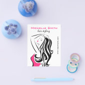 Zwarte en roze mode meisje haarstyling vrouwelijk flyer (Enkel)