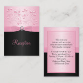 Zwarte en Roze Pearl Loveknot Enclosure Kaart (Voorkant / Achterkant)