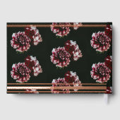 Zwarte en roze pioenen bruiloft Folie gastenboek (Achterkant)