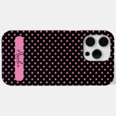 Zwarte en roze poka-punten Case-Mate iPhone case (Achterkant (horizontaal))