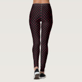 Zwarte en Roze pokadot Leggings (Achterkant)
